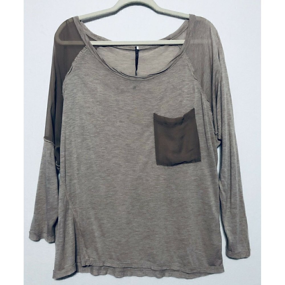 Anthropologie Saturday Sunday Womens Medium Pink Long Sleeve Top Silk